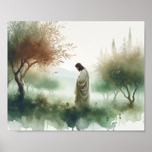 Jesus im Garten Gethsemane Poster (Vorne)