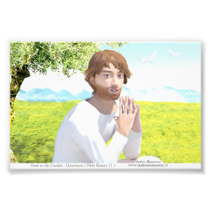 Jesus im Garten (Getsemani) Fotodruck