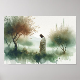 Jesus im Garten von Gethsemane Poster