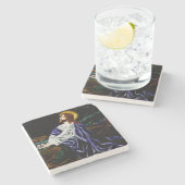 Jesus im Garten von Gethsemane Steinuntersetzer (Seitenansicht)