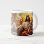 Jesus im Himmelreich  Jumbo-Tasse (Vorderseite Rechts)
