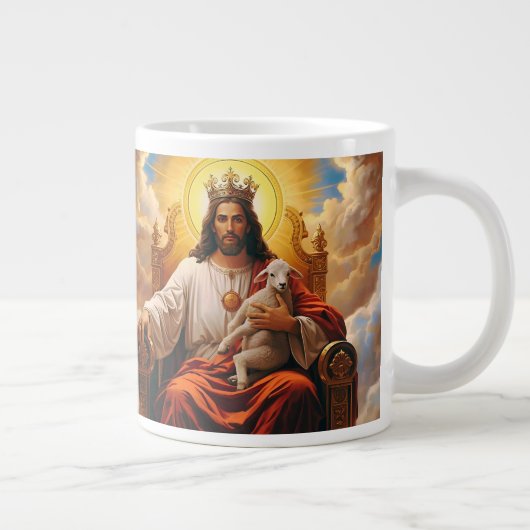 Jesus im Himmelreich  Jumbo-Tasse (Rechts)