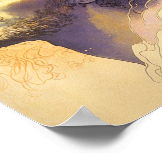 Jesus im Kosmos von Mucha AI Generated Art Poster (Ecke)