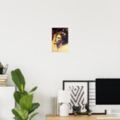 Jesus im Kosmos von Mucha AI Generated Art Poster (Heimbüro)