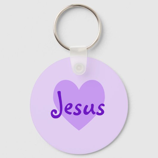 Jesus im Lila Schlüsselanhänger (Vorderseite)
