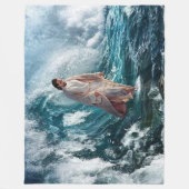 JESUS im OZEAN Fleecedecke (Vorderseite)