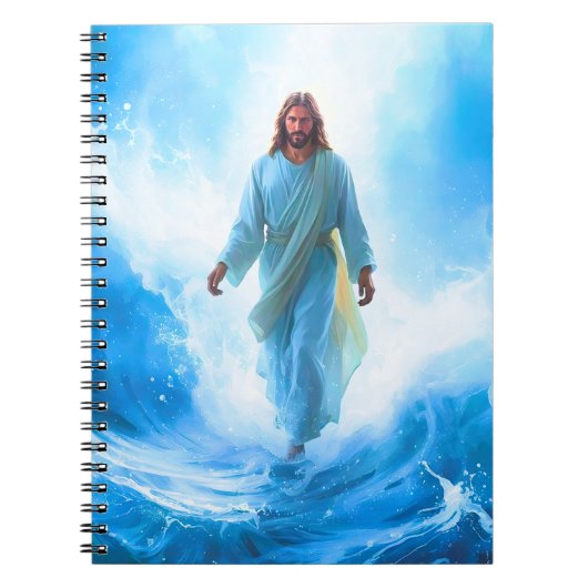 Jesus im Ozean Notizbuch Notizblock (Vorderseite)