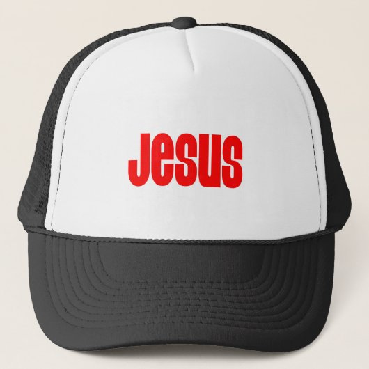 Jesus im Rot Truckerkappe (Vorderseite)