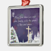 Jesus im Schnee Ornament Aus Metall (Links)