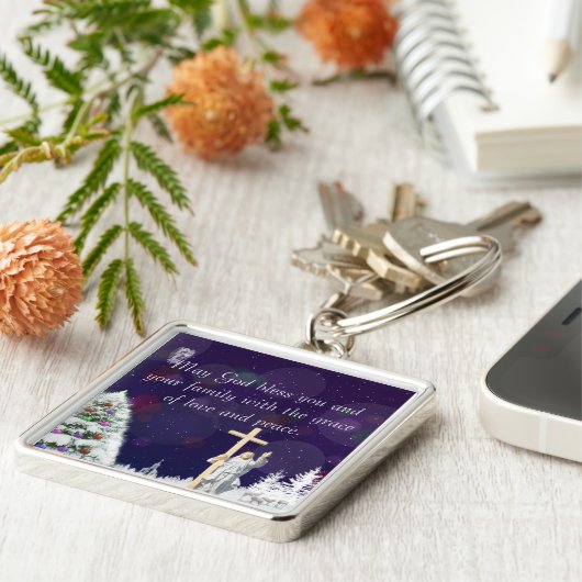 Jesus im Schnee Schlüsselanhänger (Seite)