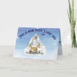 Jesus im Stall gefaltetes Weihnachten Karte