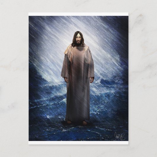 Jesus im Sturm Postkarte (Vorderseite)