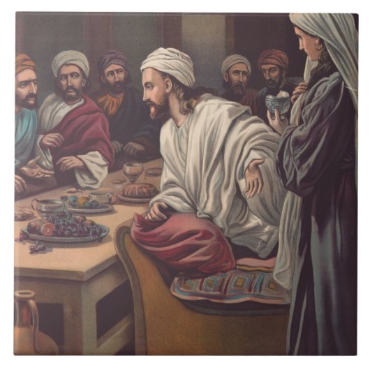 Jesus in Bethany gesalbt Fliese (Vorderseite)