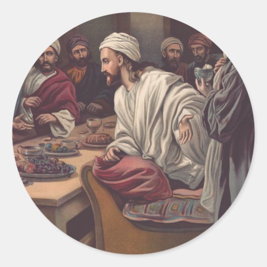Jesus in Bethany gesalbt Runder Aufkleber (Vorderseite)