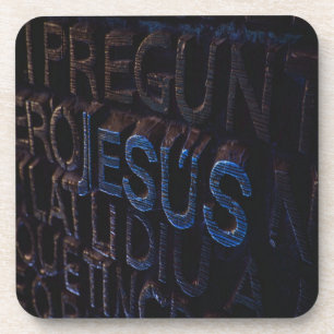 Jesus in Blaustein Christliche Gott Liebe Getränkeuntersetzer