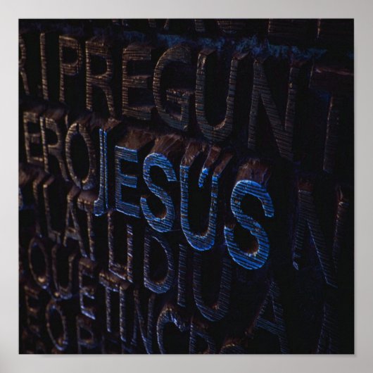 Jesus in Blaustein Christliche Gott Liebe Poster (Vorne)
