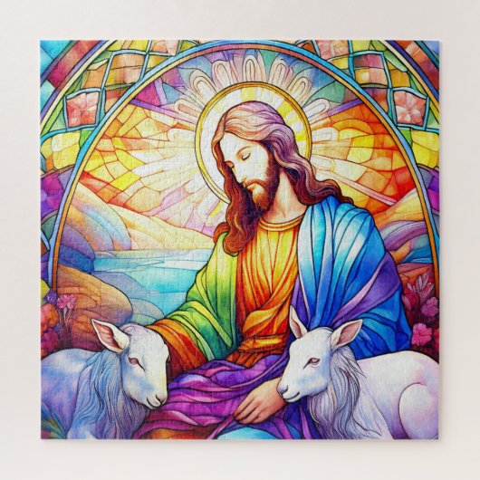 Jesus in Bleiglas Puzzle (Vertikal)