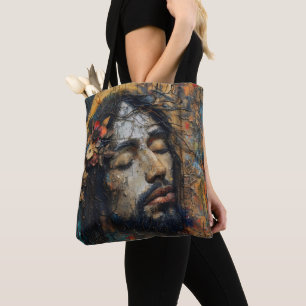 Jesus in Crown Flower Religion Tasche