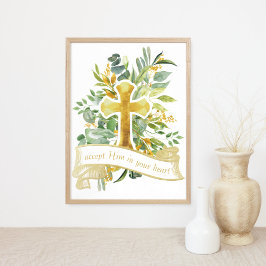 Jesus in deinem Herzen akzeptieren - Christlicher Poster