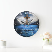 Jesus in dem aufbrechenden Wasser Johannes 3:16 Große Wanduhr (Zuhause)
