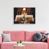 Jesus in dem gesegneten Sakrament Wrapped Canvas Leinwanddruck (Insitu (Wohnzimmer))