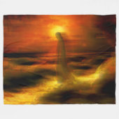 JESUS in den KLOUDS Fleecedecke (Vorderseite (Horizontal))