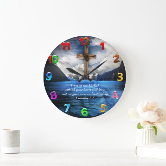 Jesus in den Wassersprichwörtern 3:5 Große Wanduhr (Zuhause)