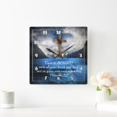 Jesus in den Wassersprichwörtern 3:5 Quadratische Wanduhr (Zuhause)