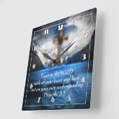 Jesus in den Wassersprichwörtern 3:5 Quadratische Wanduhr (Winkel)