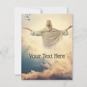 Jesus in den Wolken Anpassen mit Ihrem Text unten Feiertagskarte
