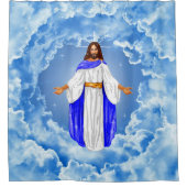 Jesus in den Wolken Duschvorhang (Vorderseite)