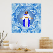 Jesus in den Wolken Poster (Küche)