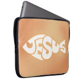 "Jesus" in der Fische Gestalten Christliche Pastet Laptopschutzhülle (Vorne Rechts)