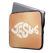 "Jesus" in der Fische Gestalten Christliche Pastet Laptopschutzhülle (Vorderseite Links)