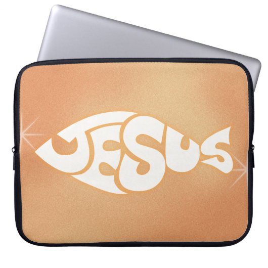"Jesus" in der Fische Gestalten Christliche Pastet Laptopschutzhülle (Vorderseite)