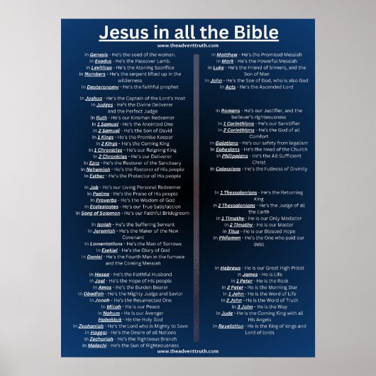 Jesus in der ganzen Bibel - 18 x 24 Plakat (Vorne)