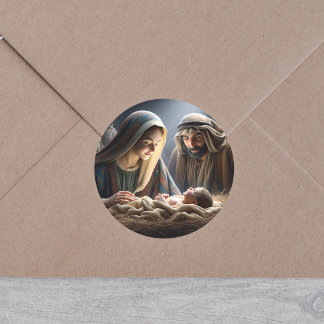 Jesus in der Gefahr Runder Aufkleber