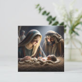 Jesus in der Gefahr | Weihnachten Karte (Stehend Vorderseite)