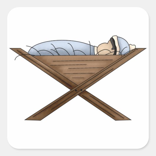 Jesus in der Gefahrenaufkleber Quadratischer Aufkleber (Vorderseite)