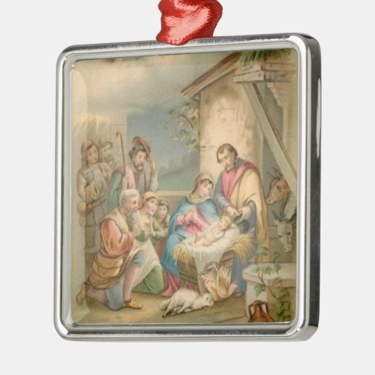 Jesus in der Krippe Ornament Aus Metall (Links)