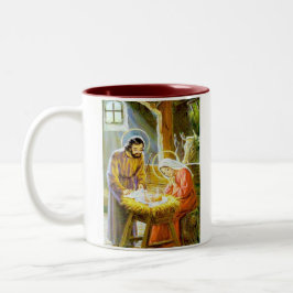 Jesus in der Krippen-WeihnachtsGeburt Christi Zweifarbige Tasse