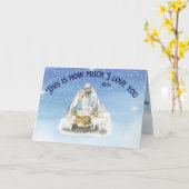 Jesus in der Wange gefaltet Weihnachten Karte (Gelbe Blume)