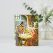 Jesus in der Wut Weihnachtskrippe Feiertagspostkarte (Stehend Vorderseite)