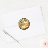 Jesus in der Wut Weihnachtskrippe Runder Aufkleber (Umschlag)