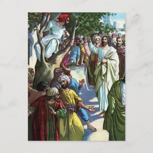 Jesus in der Zuhause von Zaccheus Postkarte (Vorderseite)