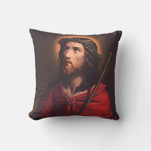 Jesus in Dornenkronen Kissen (Vorderseite)