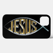 Jesus in einem Fischsymbol Case-Mate iPhone Hülle (Rückseite (Horizontal))