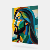 Jesus in green cubism 6 acrylschild (Winkel)