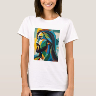 Jesus in grünem Kubismus 6 T-Shirt