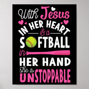 Jesus in ihrem Herzen Softll Hand Lustiger Krug Ge Poster